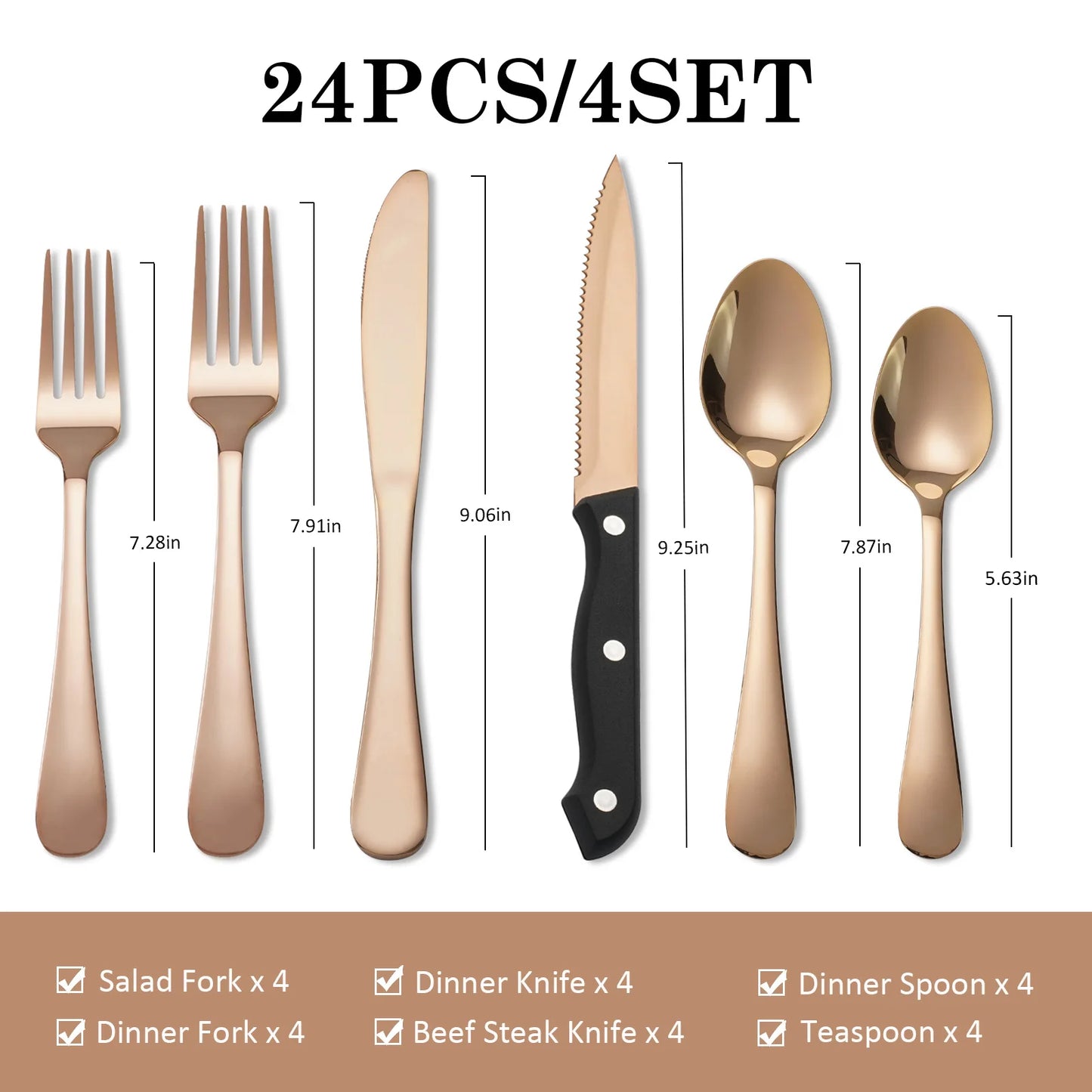 24-Piece Stainless Steel Flatware Set