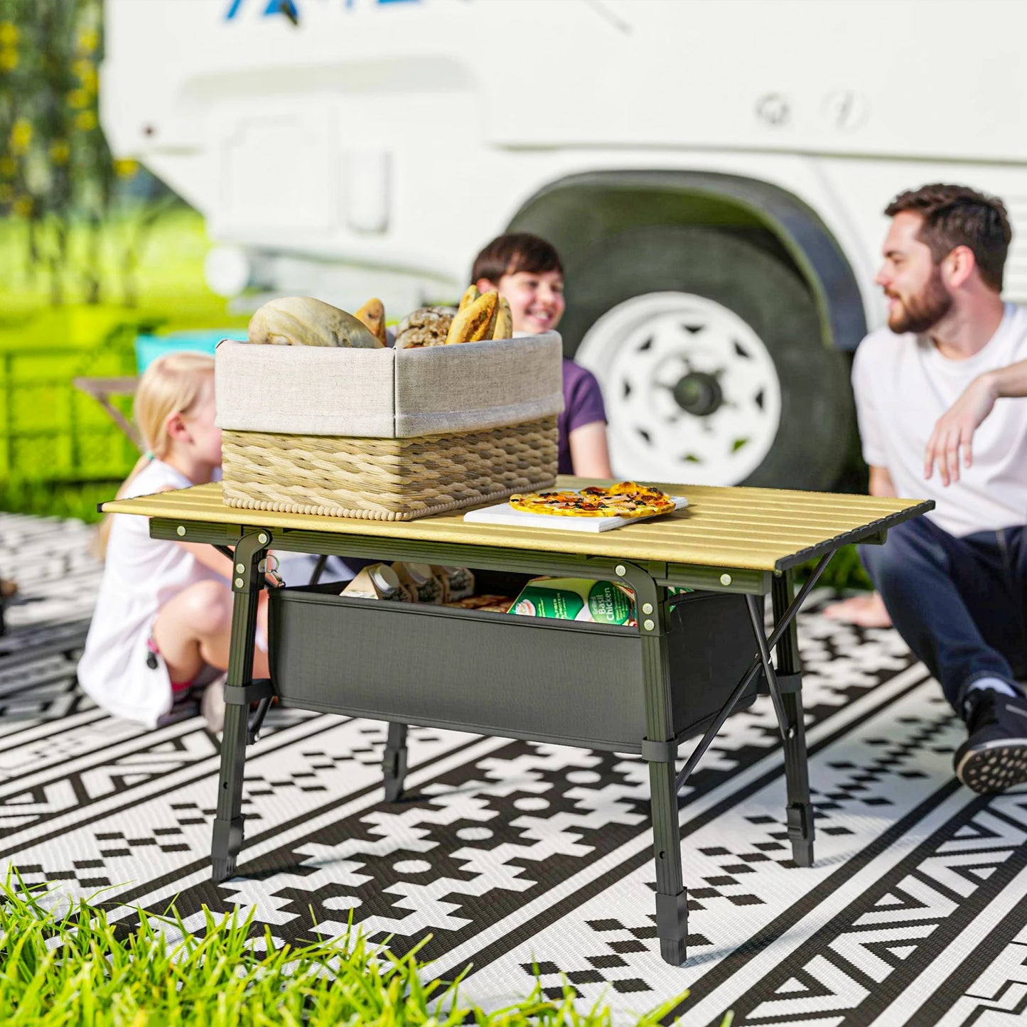 Height-Adjustable Folding Camping Table