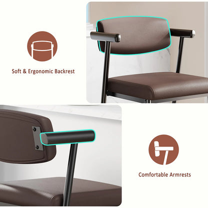 Set of 4 Upholstered Counter-Height Bar Stools