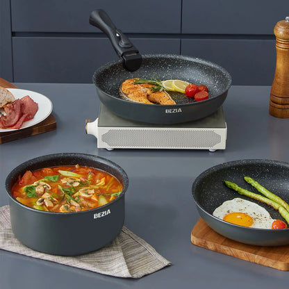 10-Piece Nonstick Cookware Set with Removable Handles