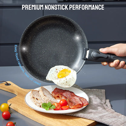 10-Piece Nonstick Cookware Set with Removable Handles