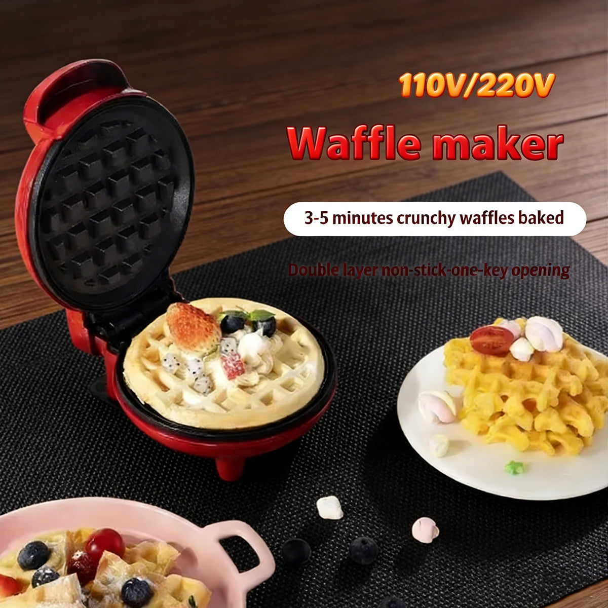 Mini Electric Sandwich and Waffle Maker