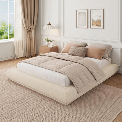 Upholstered Low-Profile Cloud Platform Bed