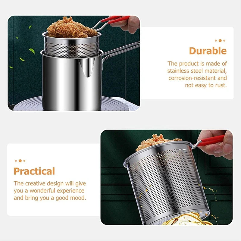 Stainless Steel Japanese Deep Frying Pot Set