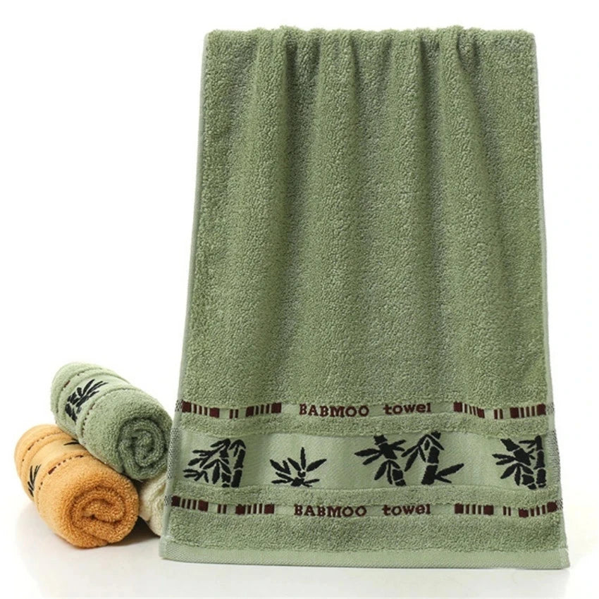 2pcs Bamboo Fiber Towels Sets 34x74cm 70x140cm Home Bath Towels Adults Face Towel Thick Absorbent Luxury Bathroom Gift Towels