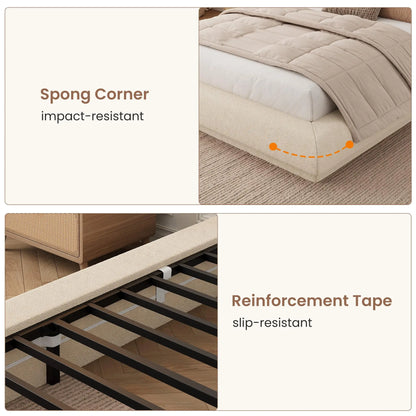 Upholstered Low-Profile Cloud Platform Bed