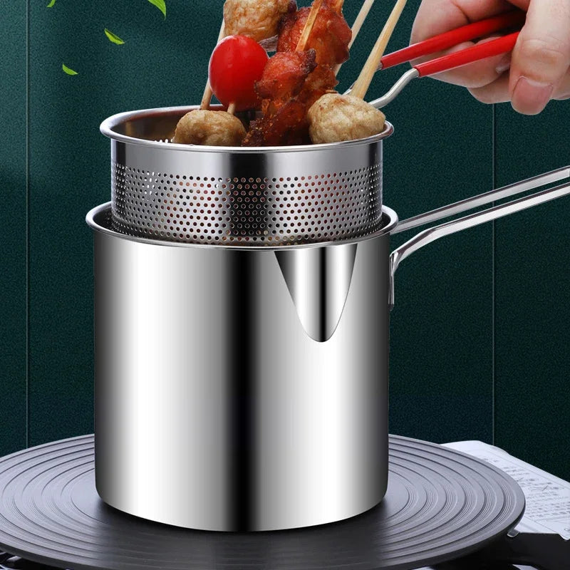 Stainless Steel Japanese Deep Frying Pot Set
