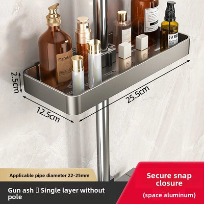No-Drill Showerhead Storage Shelf