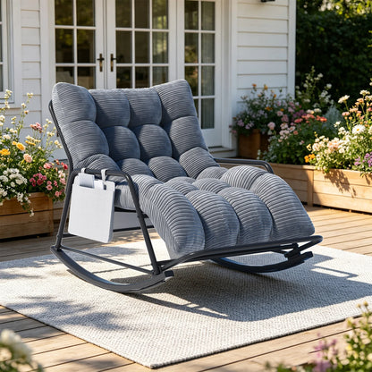 Oversized Cushioned Outdoor Rocking Chair