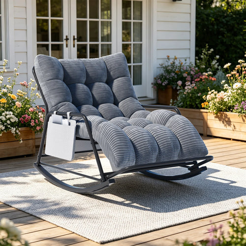 Oversized Cushioned Outdoor Rocking Chair
