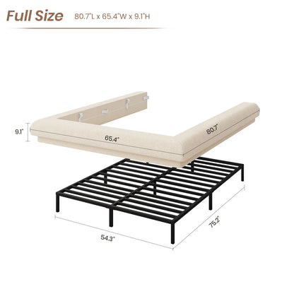 Upholstered Low-Profile Cloud Platform Bed