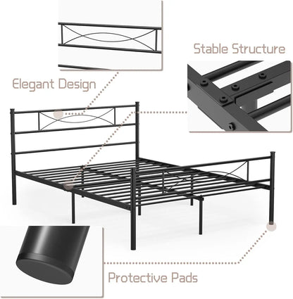 Metal Platform Bed with Underbed Storage