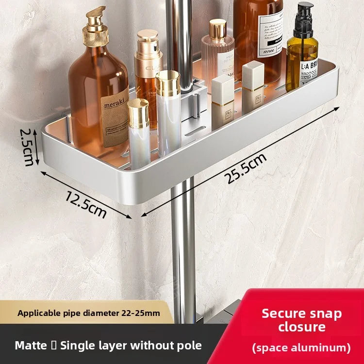 No-Drill Showerhead Storage Shelf