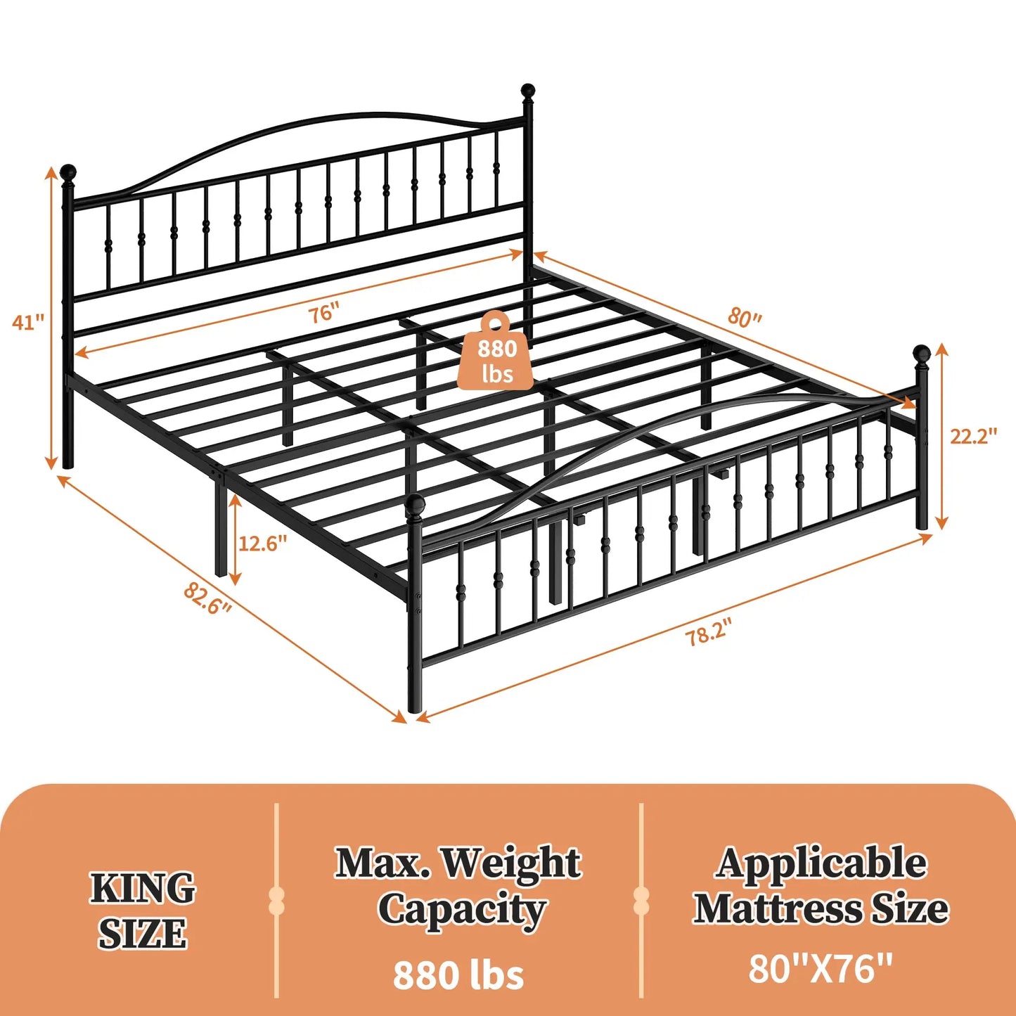 Victorian Metal Platform Bed Frame