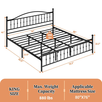 Victorian Metal Platform Bed Frame