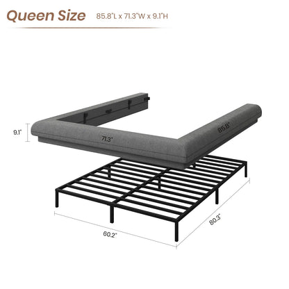 Upholstered Low-Profile Cloud Platform Bed