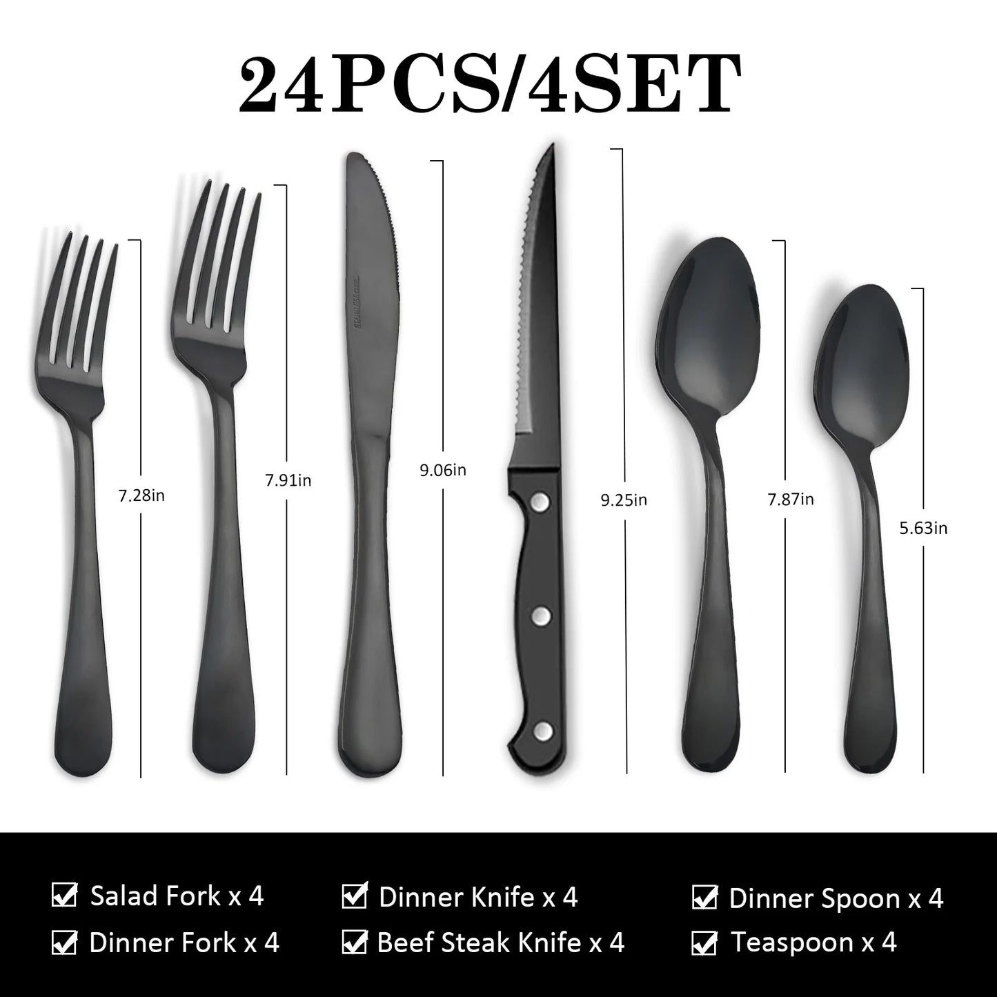 24-Piece Stainless Steel Flatware Set