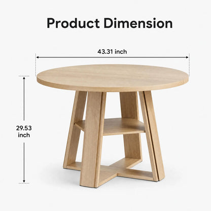 43-Inch Farmhouse Round Dining Table