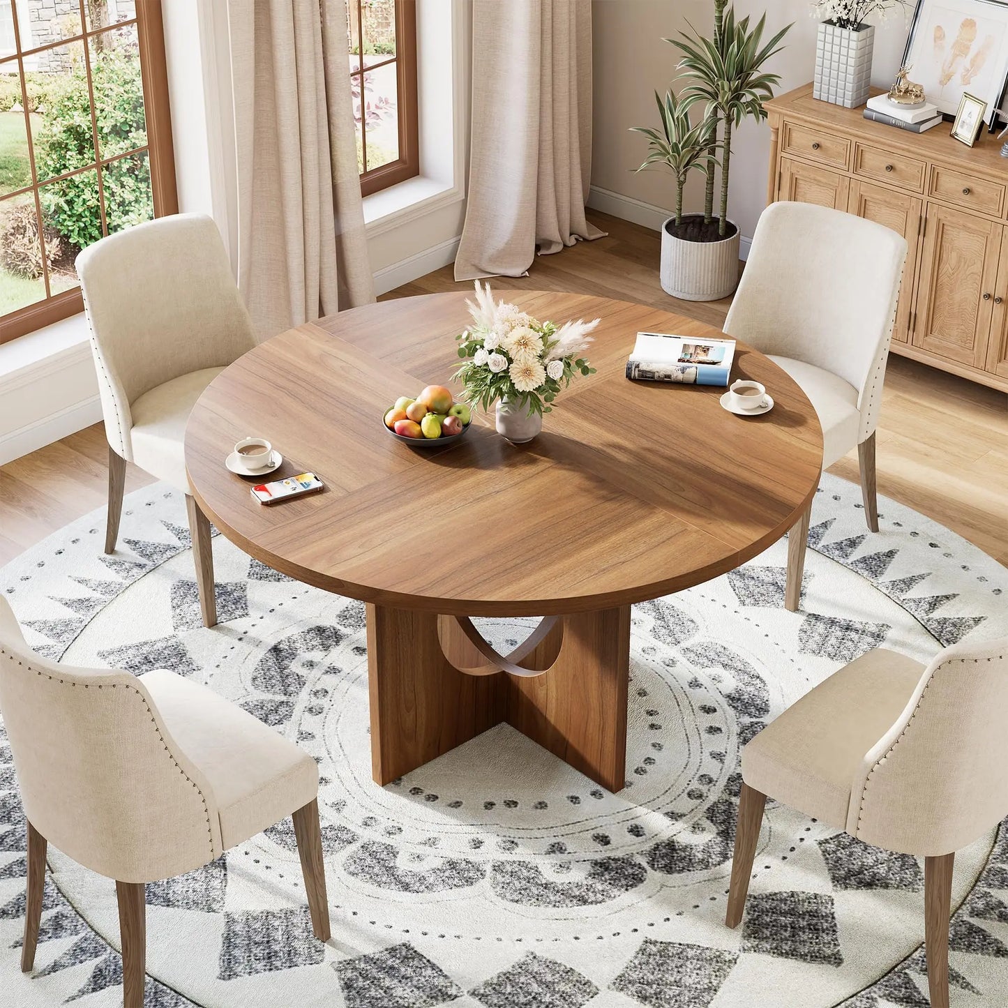 47-Inch Farmhouse Round Dining Table