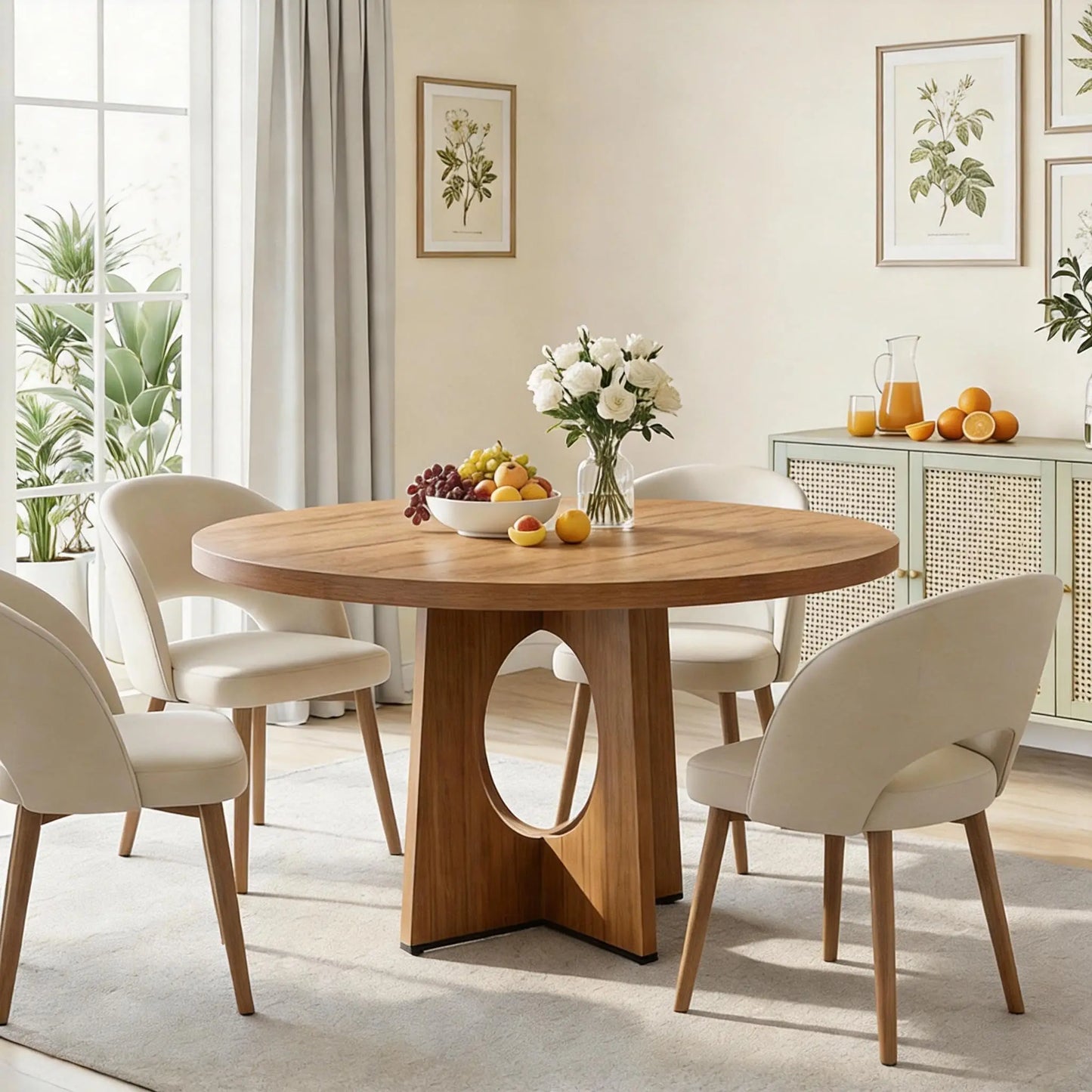 47-Inch Farmhouse Round Dining Table