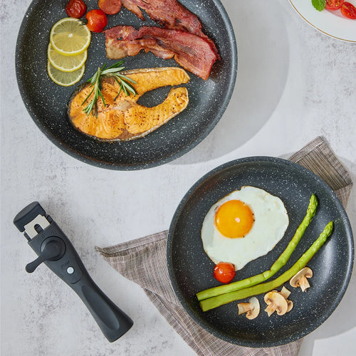 10-Piece Nonstick Cookware Set with Removable Handles