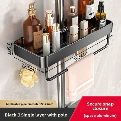 No-Drill Showerhead Storage Shelf