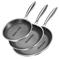 3-Piece Stainless Steel Frying Pan Set