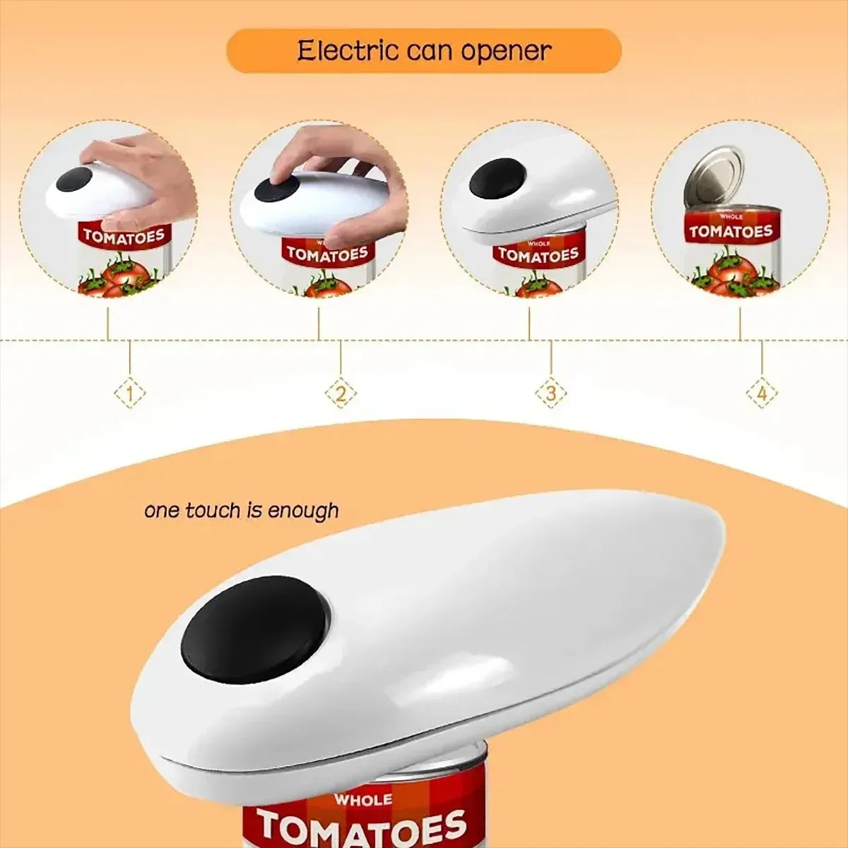 Automatic Electric Can Opener Handheld Battery Operated Safe Beer Bottle Opener for Jar Can Tin Kitchen Restaurant Bar Tools