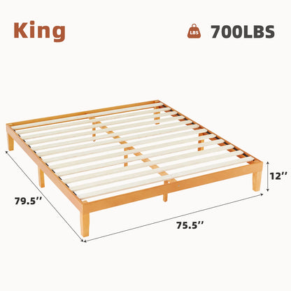 Solid Wood Platform Bed Frame