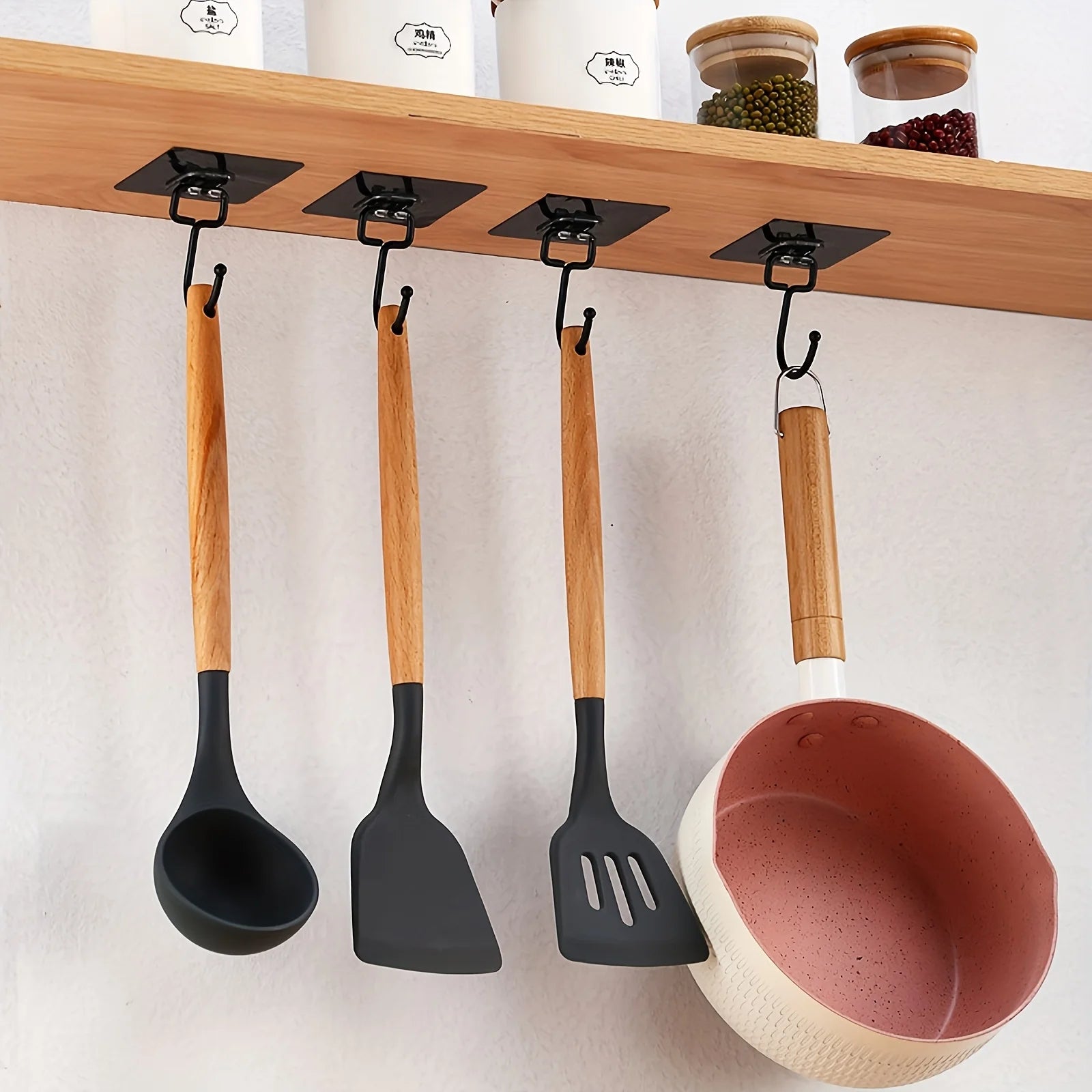 5pcs Heavy Duty Wall Hooks - Self Adhesive Multi-Purpose Hooks for Towels, Robes, Keys. Waterproof for Bathroom Kitchen Use.
