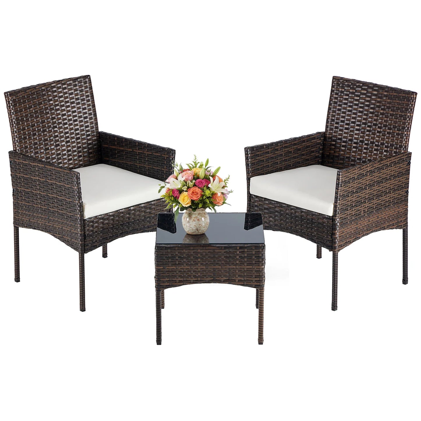 3-Piece Outdoor Wicker Bistro Set