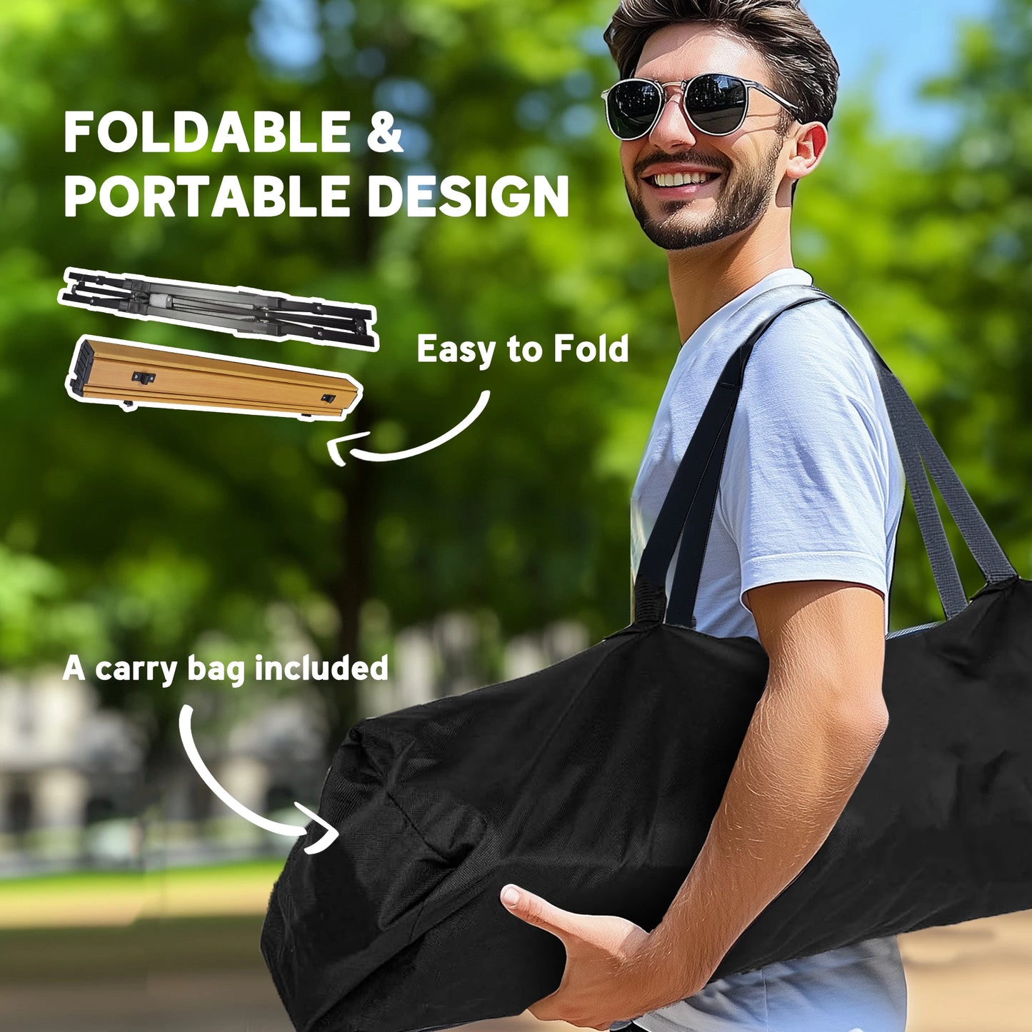 Height-Adjustable Folding Camping Table