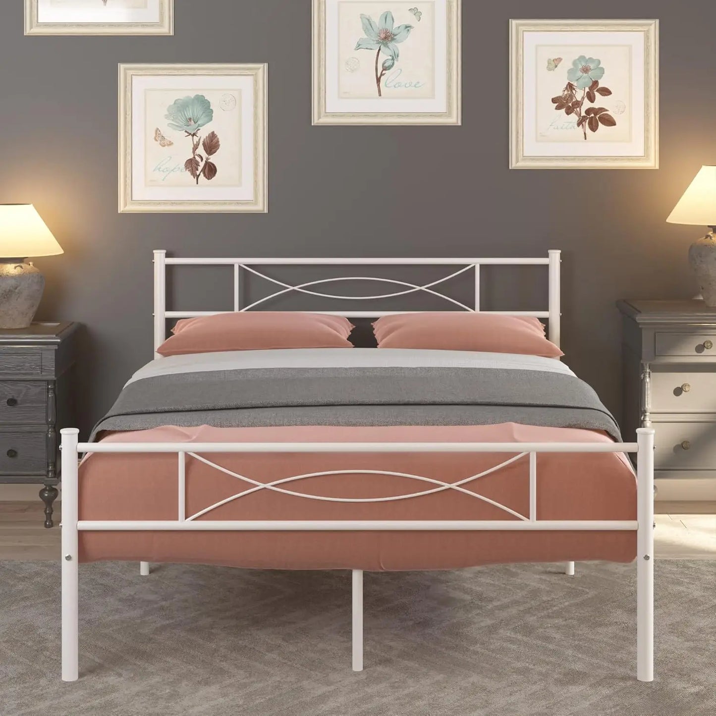 Metal Platform Bed with Underbed Storage