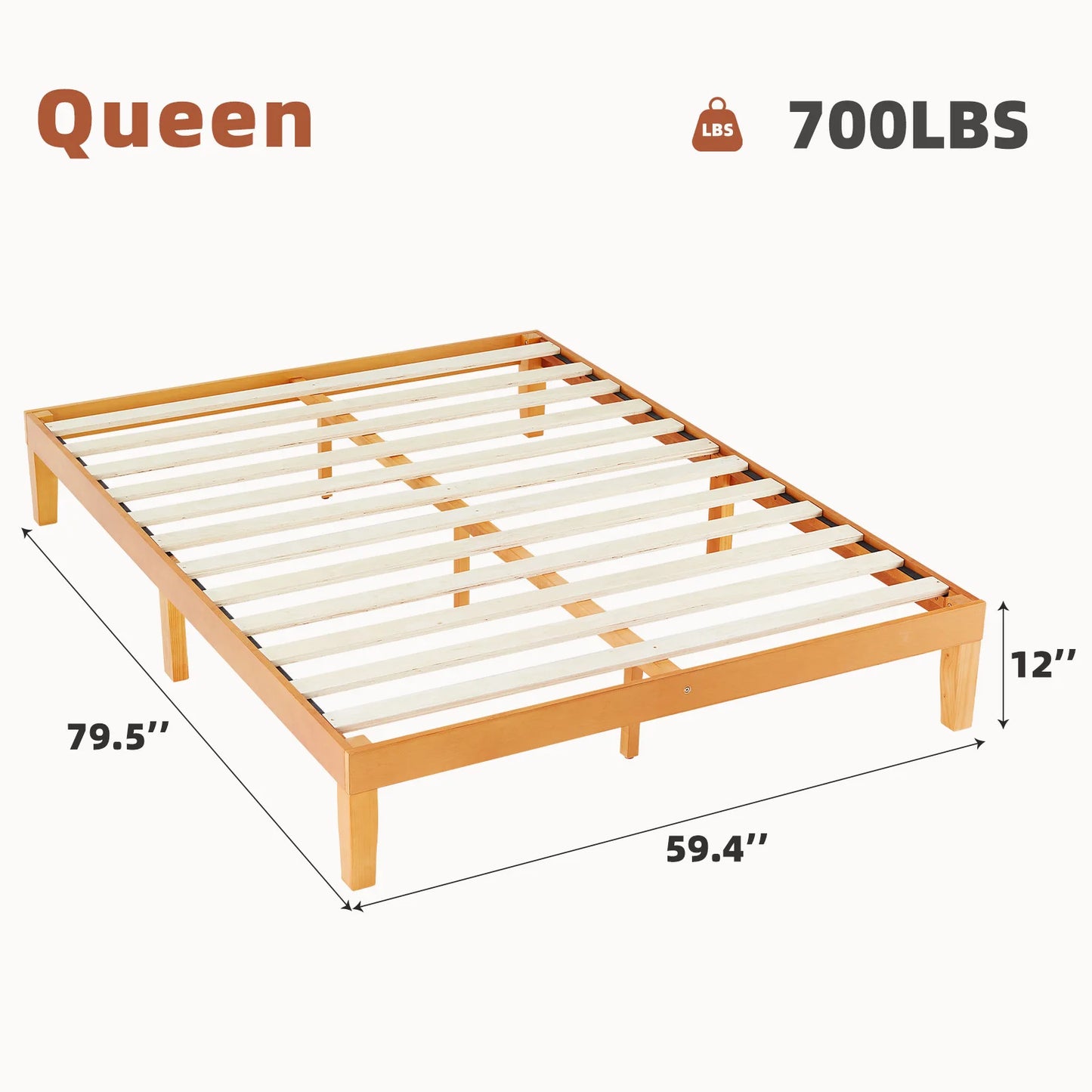 Solid Wood Platform Bed Frame