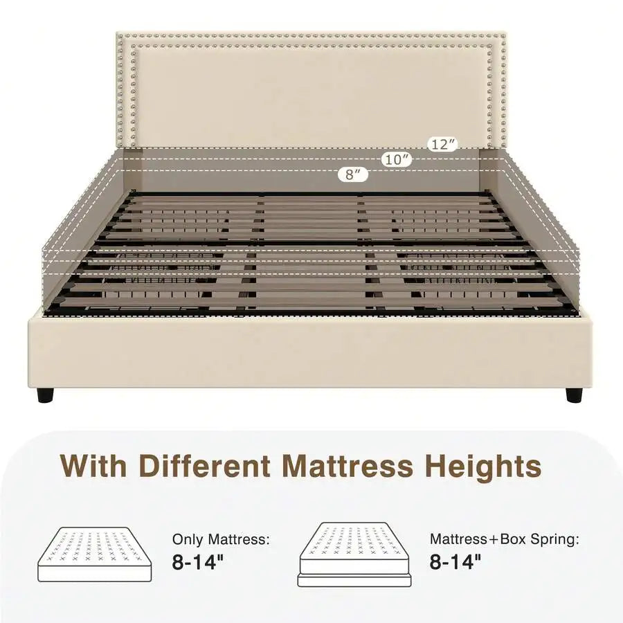 Velvet Upholstered Bed Frame with 4 Storage Drawers