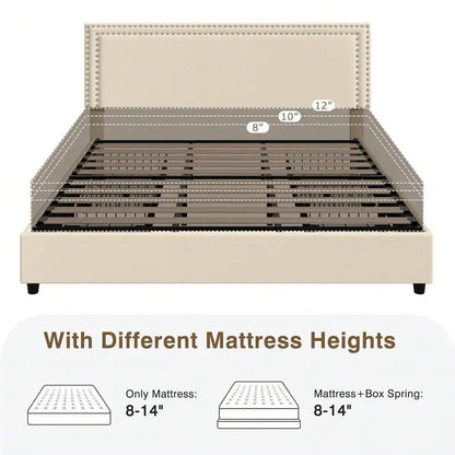 Velvet Upholstered Bed Frame with 4 Storage Drawers