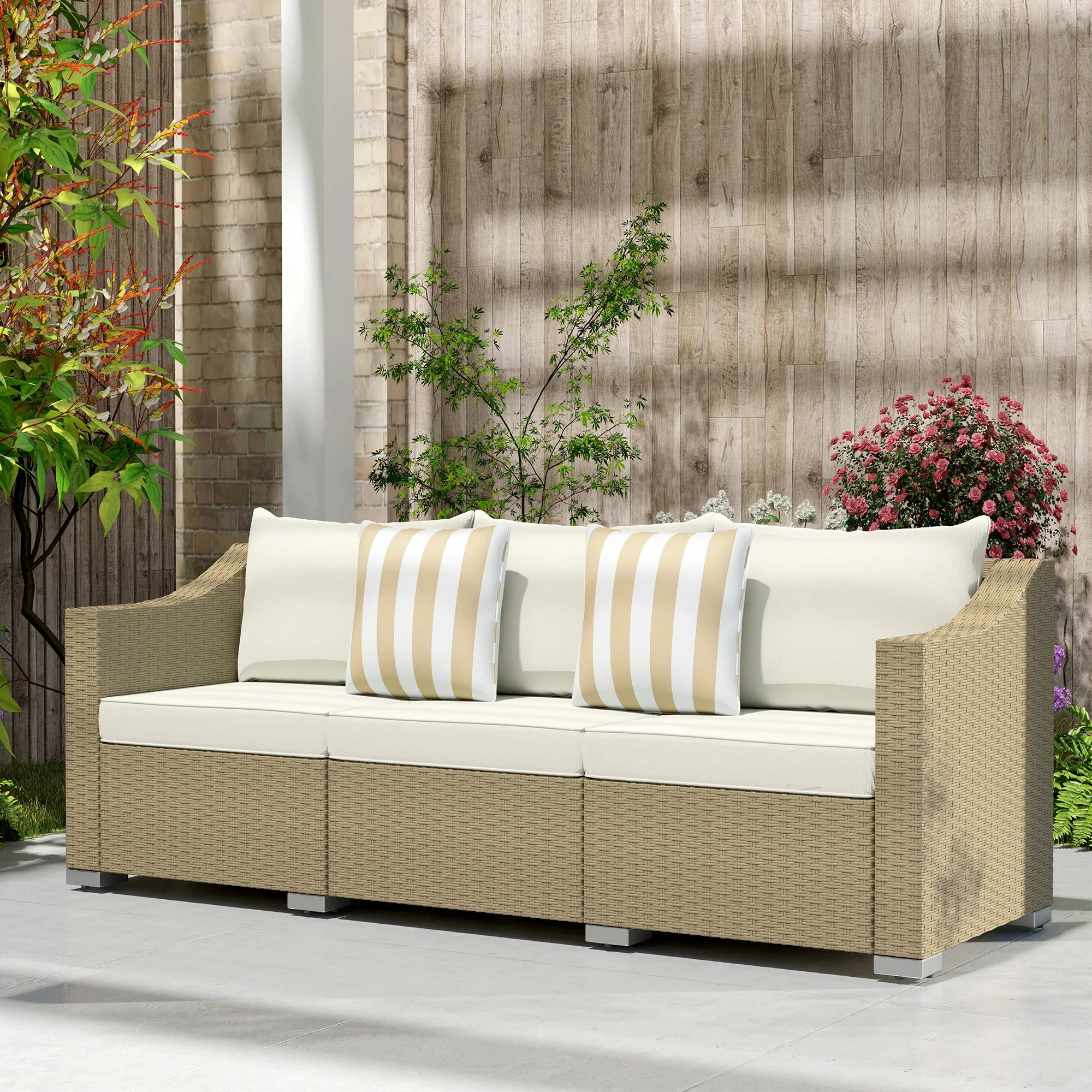 3-Seater Outdoor Wicker Sofa