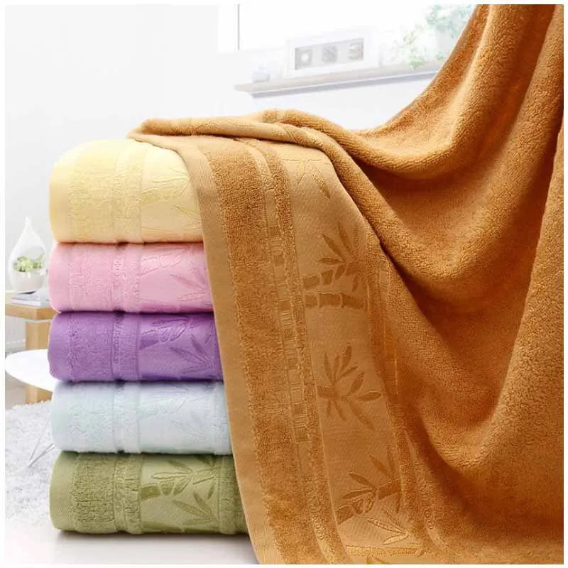 2-Piece Plush Bamboo Fiber Towel Set