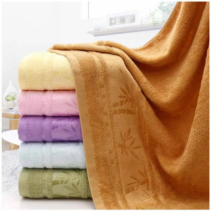 2-Piece Plush Bamboo Fiber Towel Set
