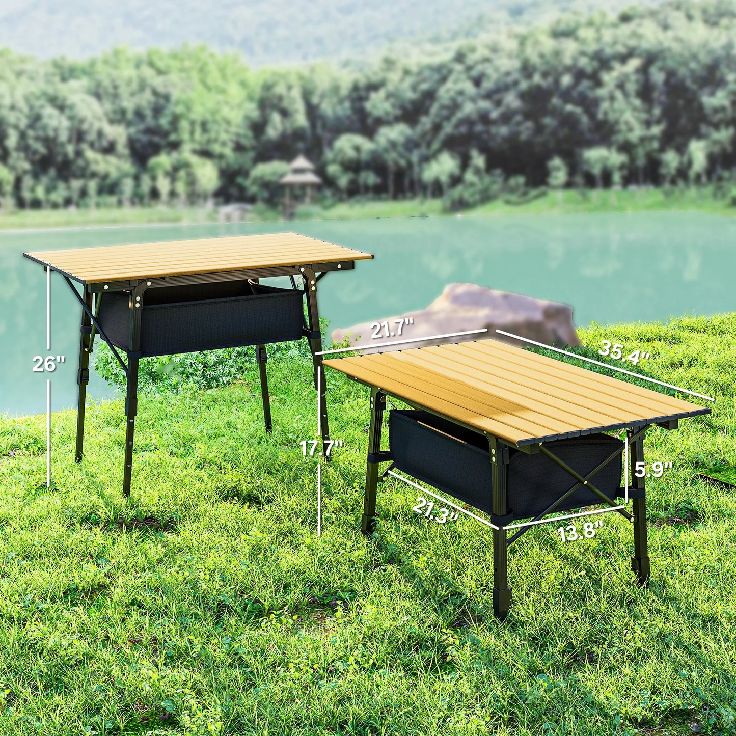 Height-Adjustable Folding Camping Table