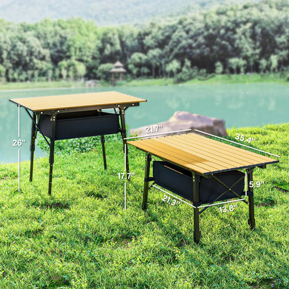Height-Adjustable Folding Camping Table