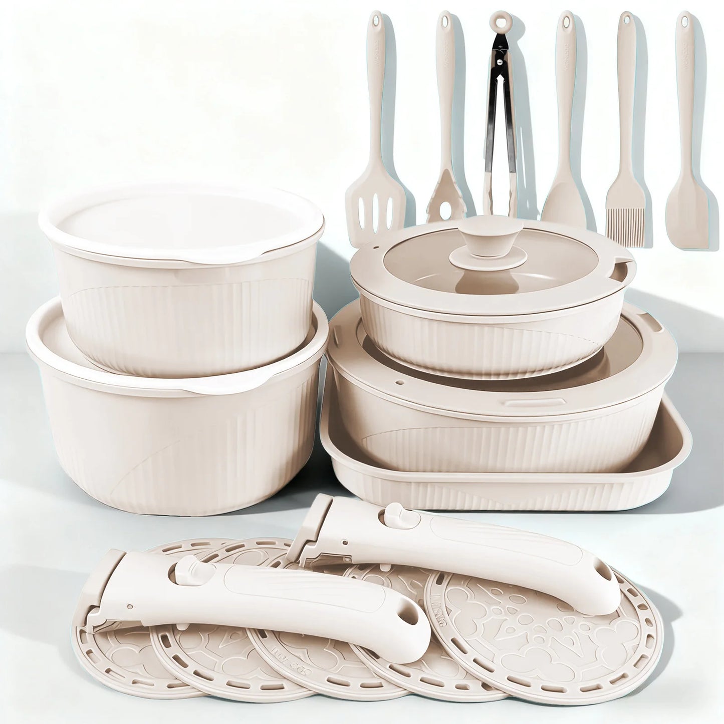 24-Piece Stackable Nonstick Cookware Set