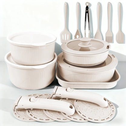 24-Piece Stackable Nonstick Cookware Set