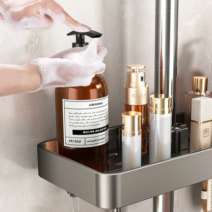 No-Drill Showerhead Storage Shelf
