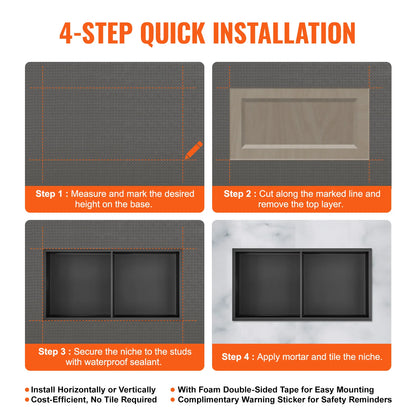 Stainless Steel Recessed Shower Niche