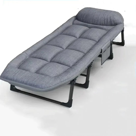 Adjustable Folding Lounge Chair with Side Pocket