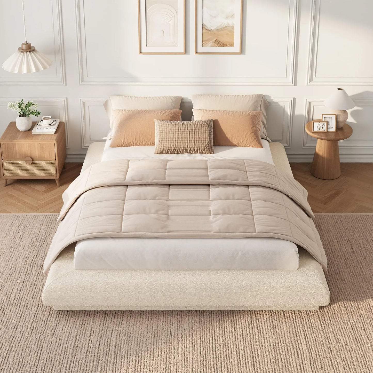 Upholstered Low-Profile Cloud Platform Bed