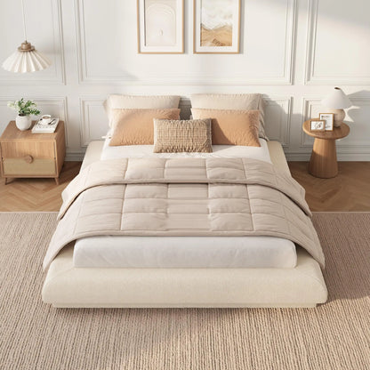 Upholstered Low-Profile Cloud Platform Bed