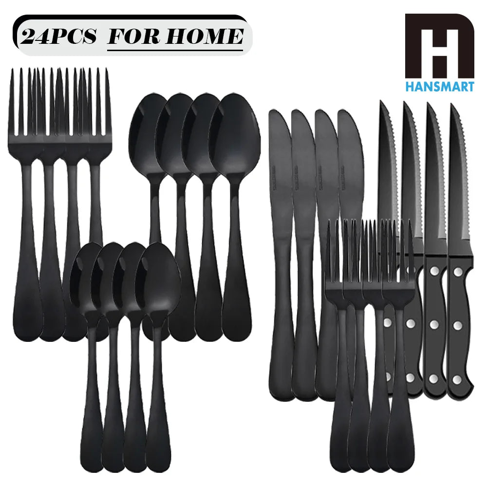 24-Piece Stainless Steel Flatware Set