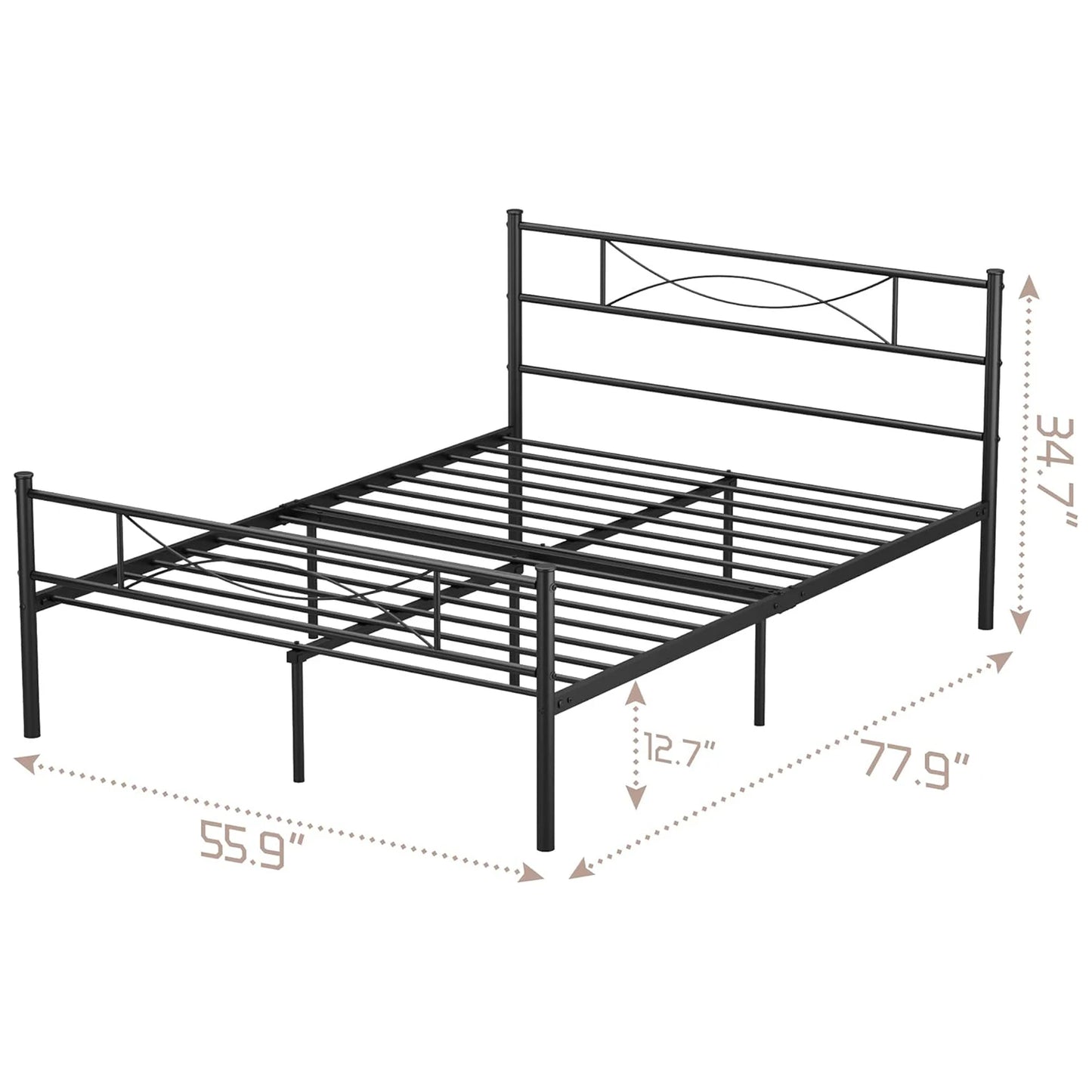 Metal Platform Bed with Underbed Storage